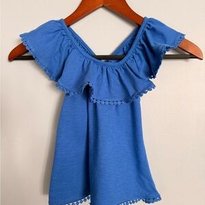 Tommy Bahama Blue Ruffle Blouse